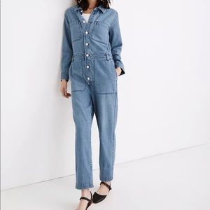 Denim Relaxed Coverall Jumpsuit in Glenroy Wash